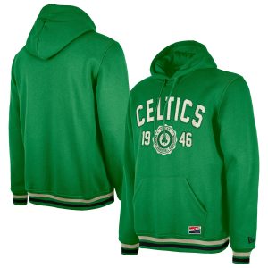 New Era Boston Celtics Chic Kelly Green Throwback Vintage Pullover Hoodie
