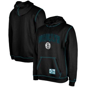 New Era Brooklyn Nets Black 2023/24 City Edition Satin Stitch Eye - catching Elite Pack Pullover Hoodie