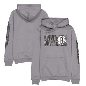 New Era Brooklyn Nets Charcoal Tip Off Collection Pullover Hoodie Trendy