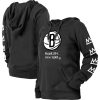 New Era Brooklyn Unique Nets Women's Black 2022/23 City Edition Raglan Pullover Hoodie