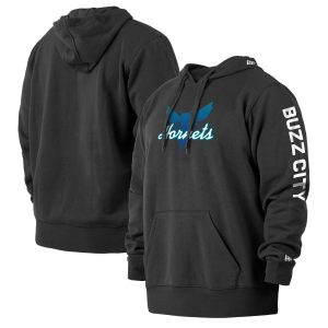 New Era Charlotte Premium Hornets Black 2021/22 City Edition Big & Tall Pullover Hoodie