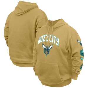 New Era Charlotte Hornets Tan Big & Tall 2023/24 City Edition Pullover Hoodie Premium