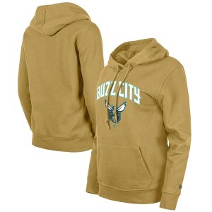 New Era Charlotte Hornets Women's Tan Stylish 2023/24 City Edition Pullover Hoodie