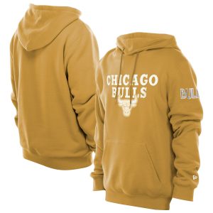 New Era Trendy Chicago Bulls Tan 2024/25 City Edition Chenille Heavyweight Pullover Hoodie