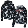 New Era Chicago Bulls Trendy Women's Black Brushed Cotton Tie Dye Pullover Hoodie