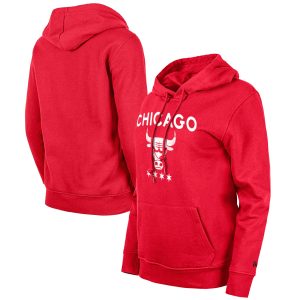 New Era Chicago Bulls Women's Red 2023/24 City Edition Pullover Chic Hoodie