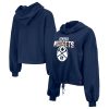 New Era Denver Nuggets Elegant Women's Navy 2024/25 City Edition Cropped Pullover Hoodie