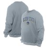 New Era Golden State Warriors Gray Chenille Premium Cross Over Pullover Sweatshirt