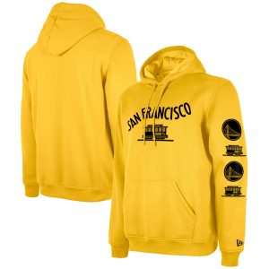 New Era Golden State Warriors Yellow Gorgeous Big & Tall 2023/24 City Edition Jersey Pullover Hoodie