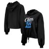 New Era LA Clippers Women's Black 2024/25 City Edition Unique Cropped Pullover Hoodie
