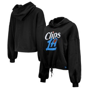 New Era LA Clippers Women's Black 2024/25 City Edition Unique Cropped Pullover Hoodie
