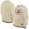 New Era Los Angeles Lakers White Throwback Vintage Pullover Sweatshirt Eye - catching