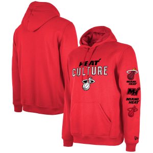New Era Miami Heat Red Big 2023/24 City Edition Jersey Pullover Hoodie Eye - catching