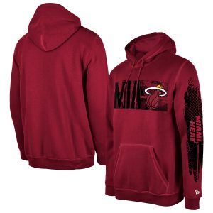 New Era Stylish Miami Heat Red Tip Off Collection Pullover Hoodie