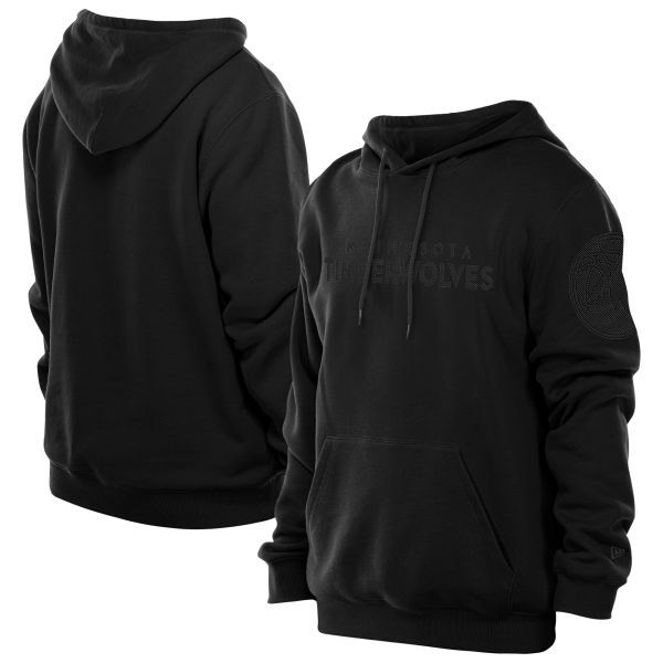 New Era Minnesota Timberwolves Black Tonal Premium Pullover Hoodie Fabulous