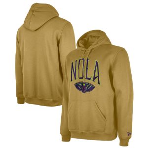 New Era New Orleans Pelicans Tan 2024/25 City Edition Pullover Chic Hoodie