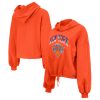 New Era New York Knicks Women's Fabulous Orange 2024/25 City Edition Cropped Pullover Hoodie