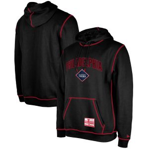 New Era Philadelphia 76ers Black 2023/24 City Edition Satin Stitch Elite Unique Pack Pullover Hoodie