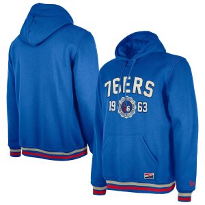 New Era Philadelphia 76ers Royal Throwback Vintage Pullover Hoodie Stylish