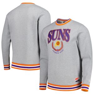 New Era Stylish Phoenix Suns Unisex Heather Gray Vintage Throwback Crew Sweatshirt