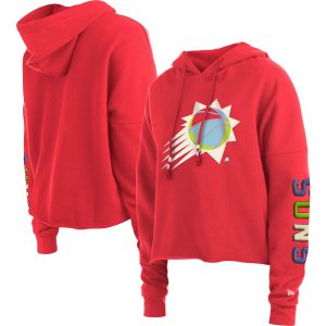 New Era Phoenix Suns Women's Unique Red Color Pack Cropped Top Pullover Hoodie