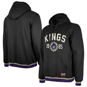 New Premium Era Sacramento Kings Black Throwback Vintage Pullover Hoodie