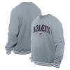 New Era Sacramento Kings Gray Chenille Cross Chic Over Pullover Sweatshirt