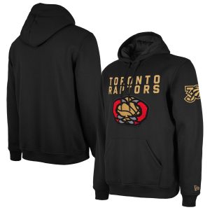 New Era Toronto Raptors Black 2024/25 City Edition Chenille Heavyweight Elegant Pullover Hoodie
