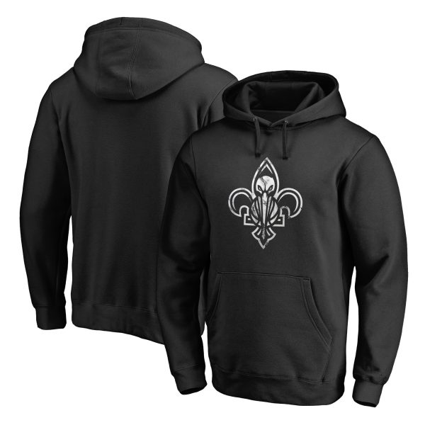 New Orleans Pelicans Black Marble Logo Pullover Unique Hoodie