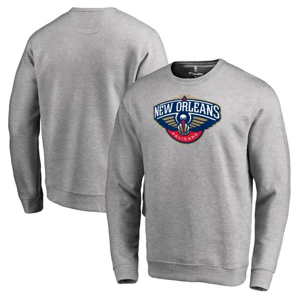 New Orleans Pelicans Stylish Heathered Gray Primary Logo Sweatshirt