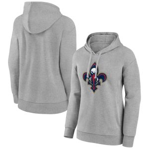 New Orleans Pelicans Women's Gorgeous Gray Alternate Logo Pullover Hoodie
