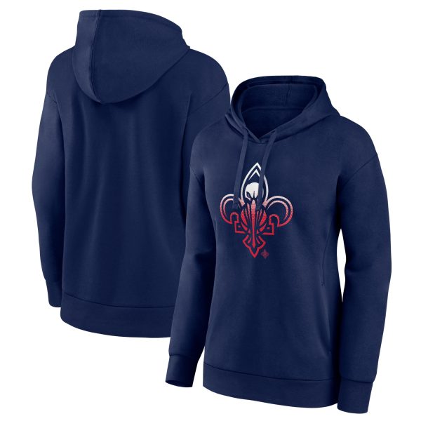 New Orleans Pelicans Women's Navy Gradient Logo Pullover Gorgeous Hoodie