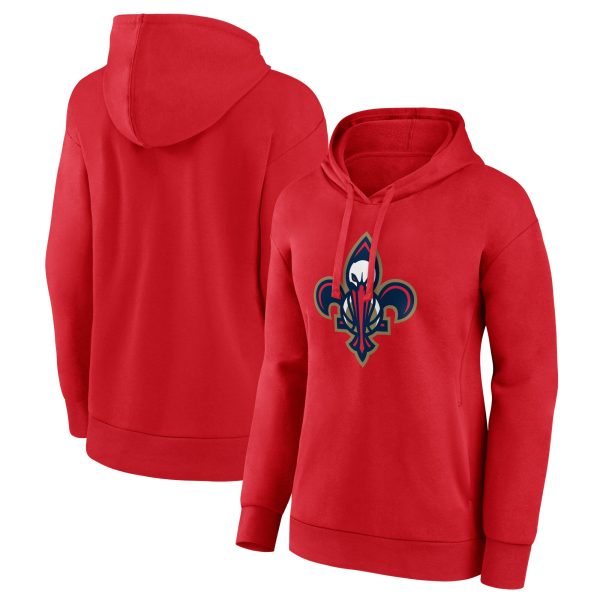 New Orleans Pelicans Women's Red Alternate Logo Pullover Hoodie Chic