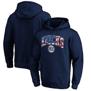 New York Knicks Navy Banner Wave Stylish Pullover Hoodie