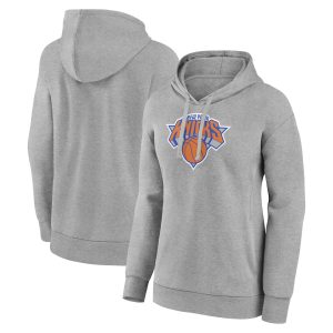 New York Eye - catching Knicks Women's Gray Primary Logo Pullover Hoodie