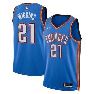 Nike Aaron Wiggins Oklahoma City Thunder Unisex Unique Blue Swingman Player Jersey Icon Edition