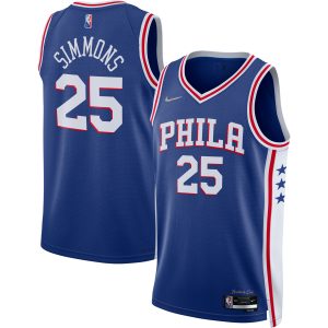 Nike Ben Simmons Philadelphia 76ers Royal Eye - catching 2021/22 Diamond Swingman Jersey Icon Edition