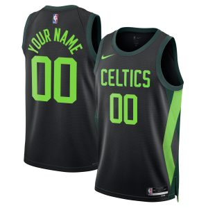 Nike Trendy Boston Celtics Unisex Black 2024/25 Custom Swingman Jersey City Edition