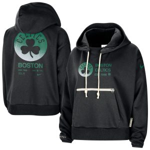 Nike Boston Celtics Women's Black Courtside Eye - catching Standard Issue Performance Pullover Hoodie