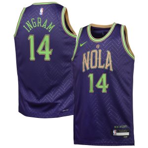 Nike Brandon Ingram New Orleans Pelicans Youth Purple 2024/25 Swingman Player Eye - catching Jersey City Edition