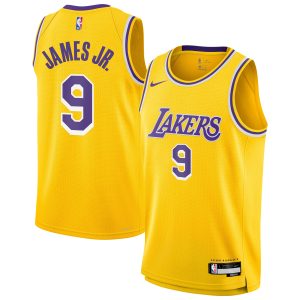 Nike Bronny James Jr. Los Unique Angeles Lakers Youth Gold Swingman Jersey Icon Edition