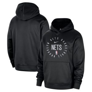 Nike Brooklyn Nets Black 2024/25 Spotlight On Court Practice Performance Pullover Hoodie Gorgeous