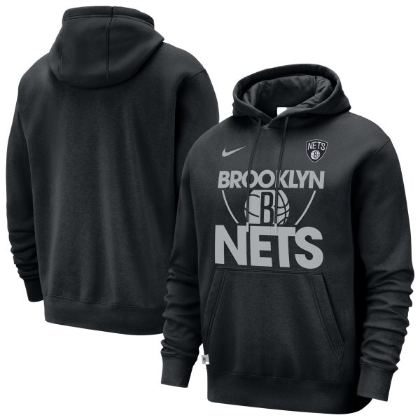 Nike Brooklyn Nets Black Courtside Unique Club Pullover Hoodie