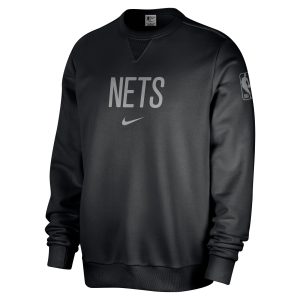 Nike Brooklyn Nets Black Courtside Standard Issue Elegant Performance Pullover Sweatshirt