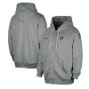 Nike Brooklyn Nets Gray Authentic Standard Issue Full Elegant Zip Hoodie Jacket