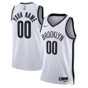 Nike Brooklyn Elegant Nets Unisex White Swingman Custom Jersey Association Edition
