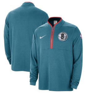 Nike Brooklyn Nets White 2023/24 City Edition Authentic Coaches Gorgeous Half Zip Top