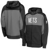 Nike Brooklyn Eye - catching Nets Youth Black/Gray Authentic On Court Showtime Performance Full Zip Hoodie