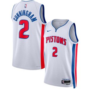 Nike Gorgeous Cade Cunningham Detroit Pistons Unisex White Swingman Jersey Association Edition