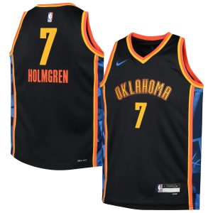 Nike Chet Holmgren Oklahoma City Eye - catching Thunder Youth Black 2024/25 Swingman Player Jersey City Edition